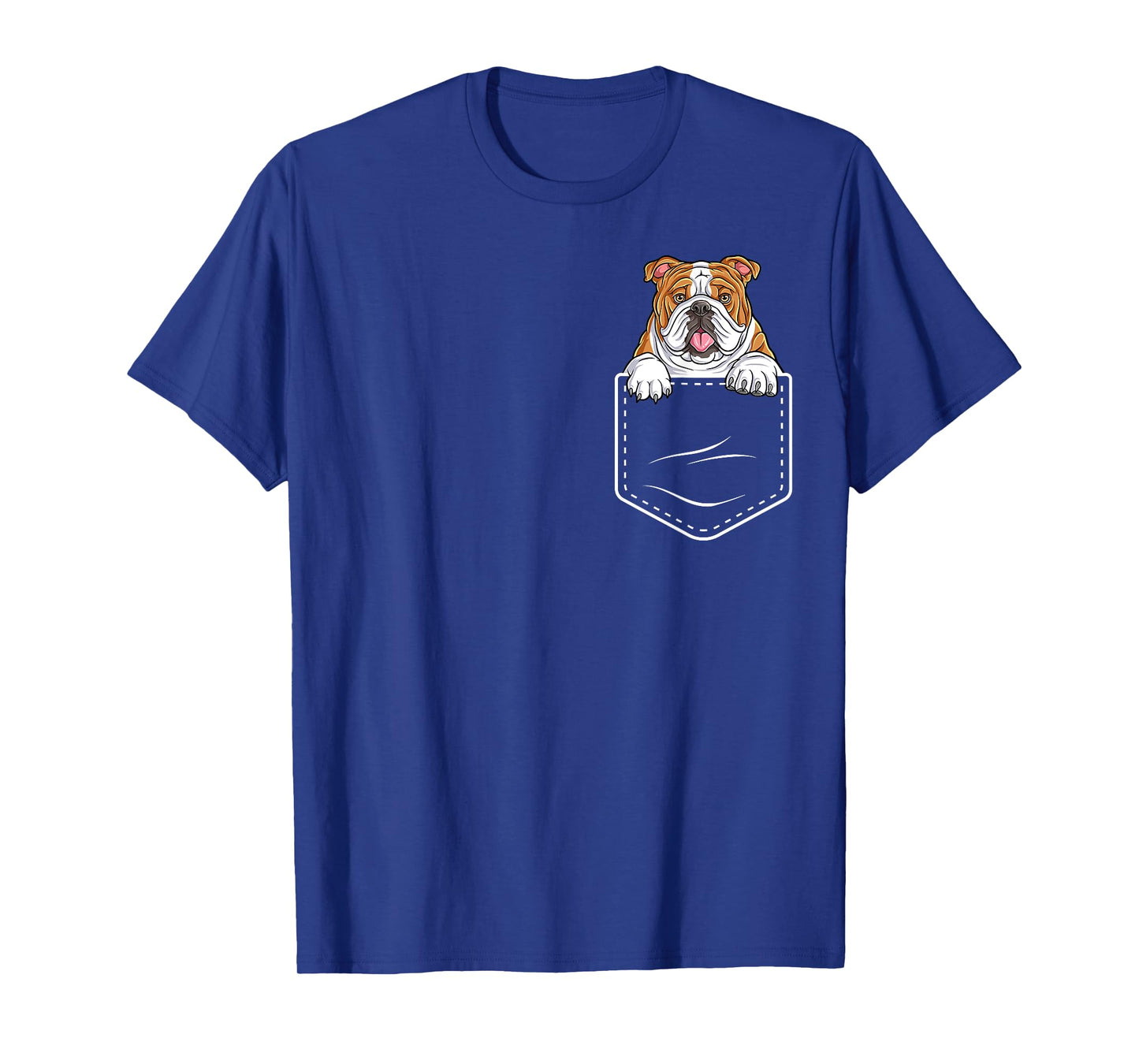 Funny English Bulldog In The Pocket Cute Bulldog Lover Men Women Girls Kids T-Shirt