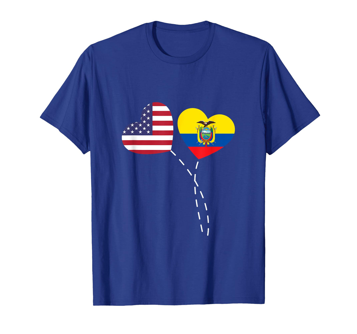 Loving USA Ecuador Flag Heart Ecuadorian Americans Love T-Shirt