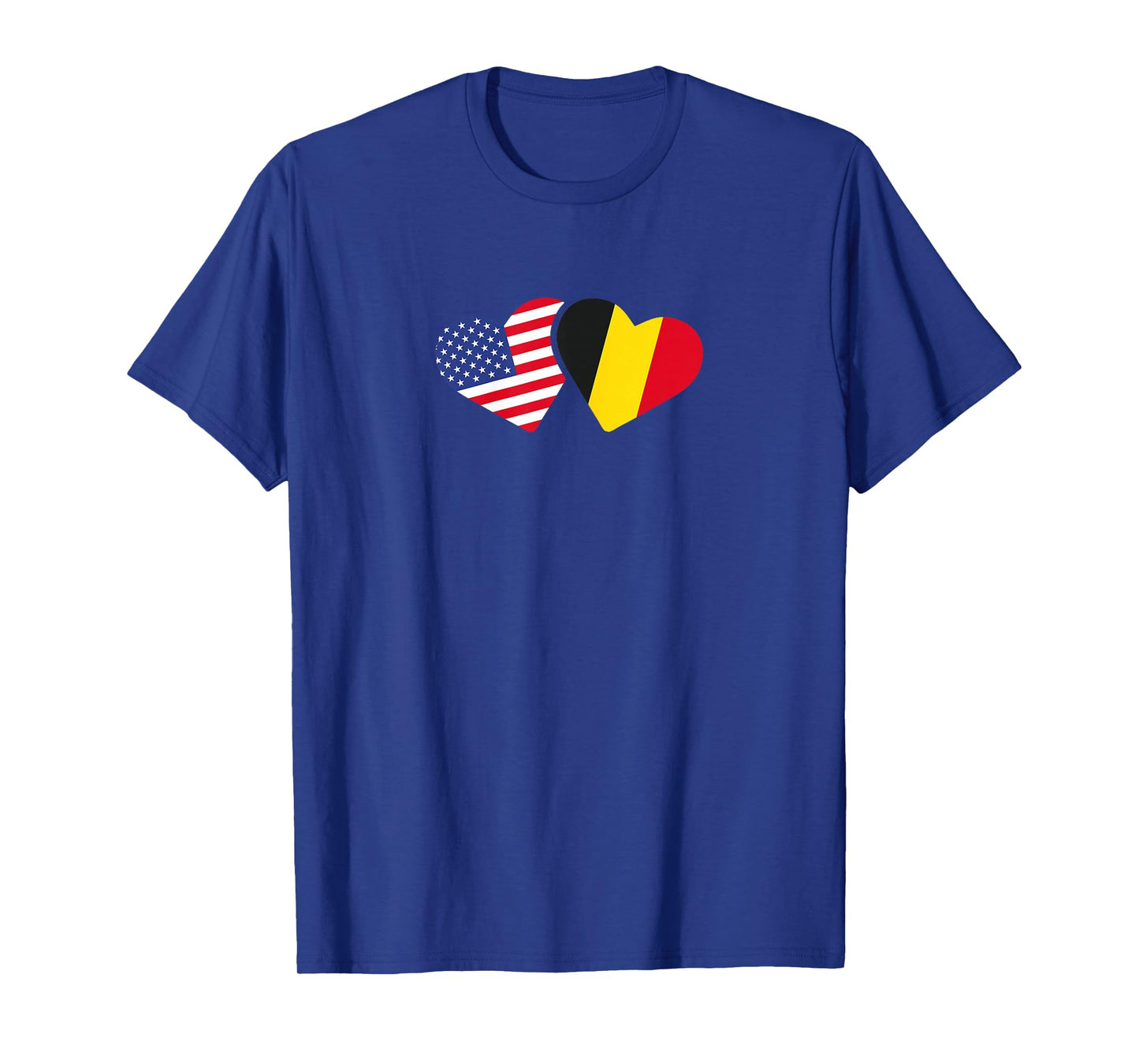 Belgium USA Flag T Shirt Heart Belgian Americans Love Cute T-Shirt