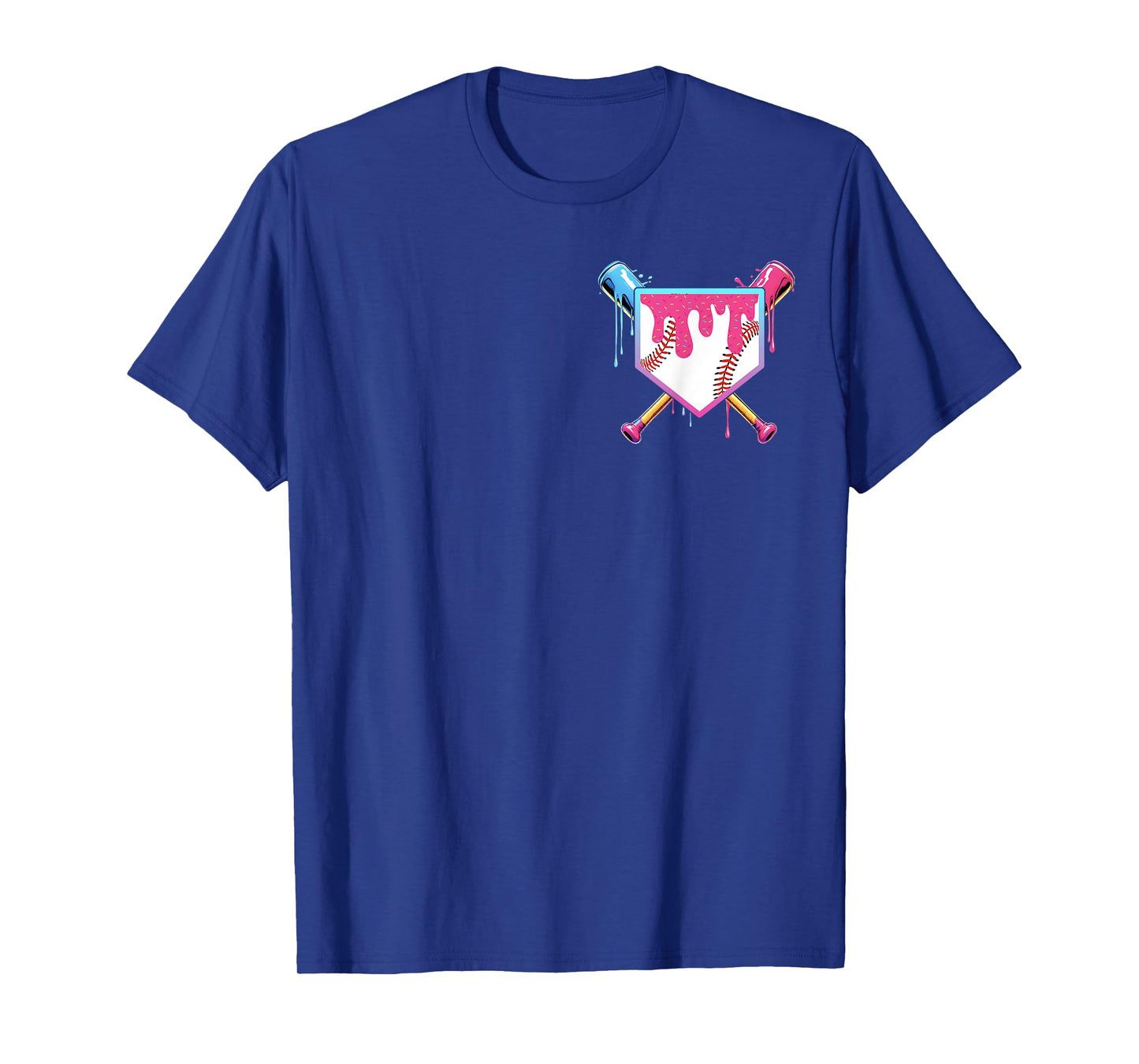 Baseball Drip For Boys Home Plate Ice Cream Drip Youth T-Shirt