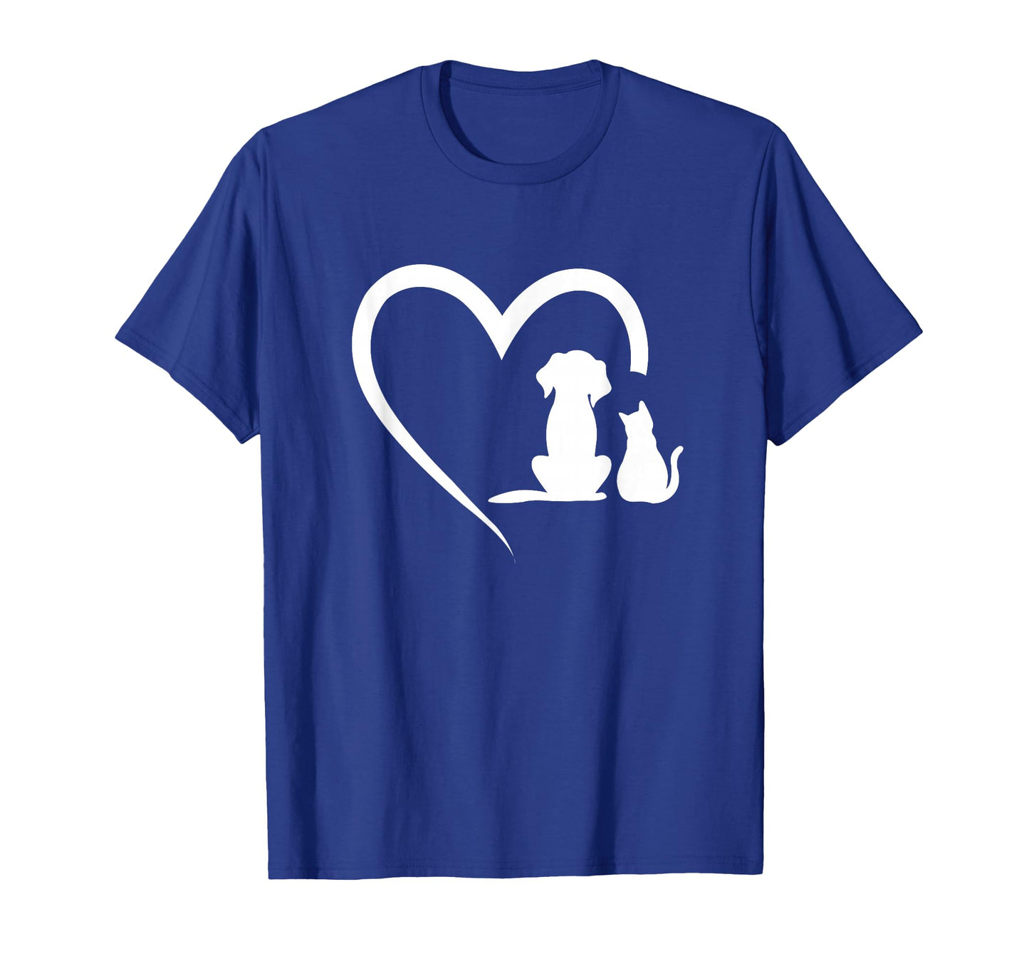 Dog Puppy and Baby Cat Heart - Animal Dog & Cat Heart T-Shirt Small