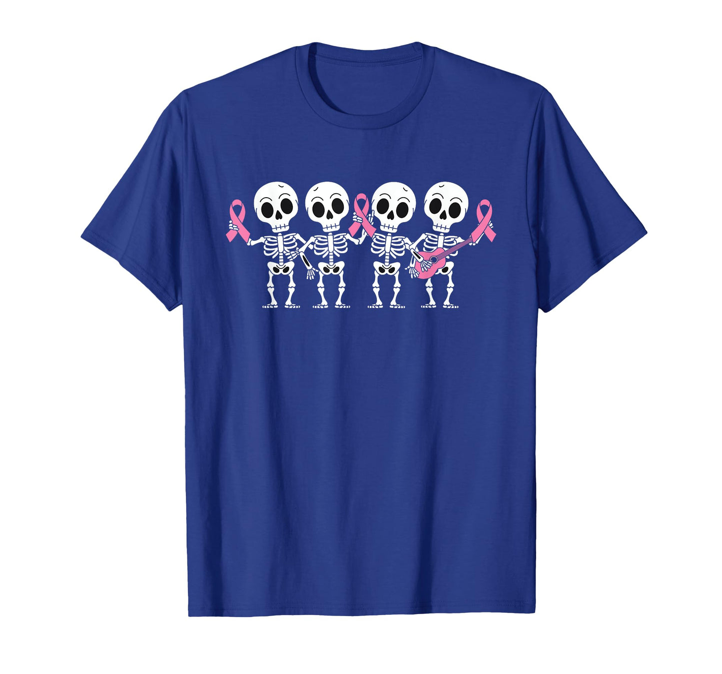 Pink Ribbon Breast Cancer Awareness Skeleton Women Men Kids T-Shirt