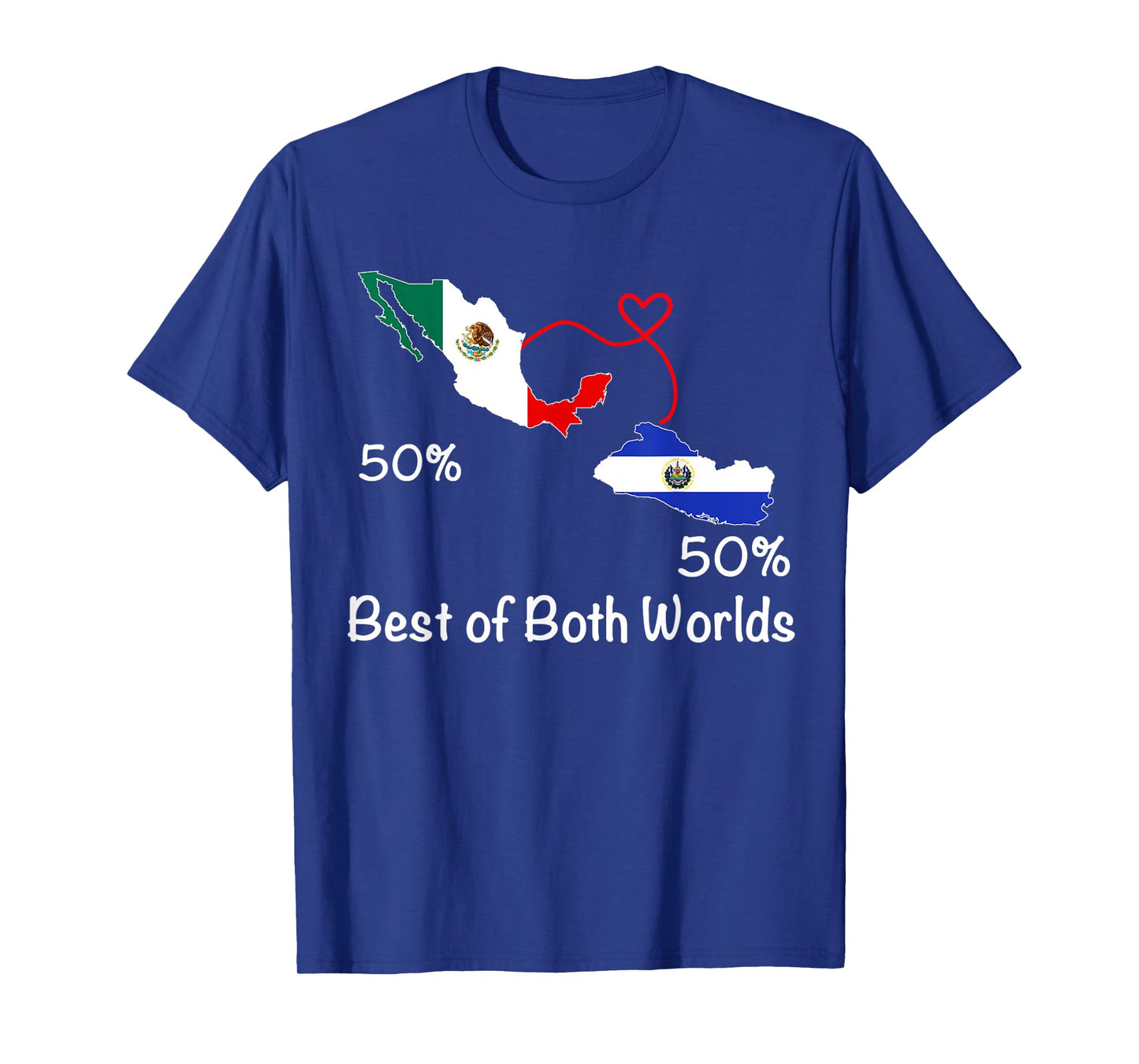 Half Salvadorian Half Mexican Flag Map Salvador Mexico T-Shirt