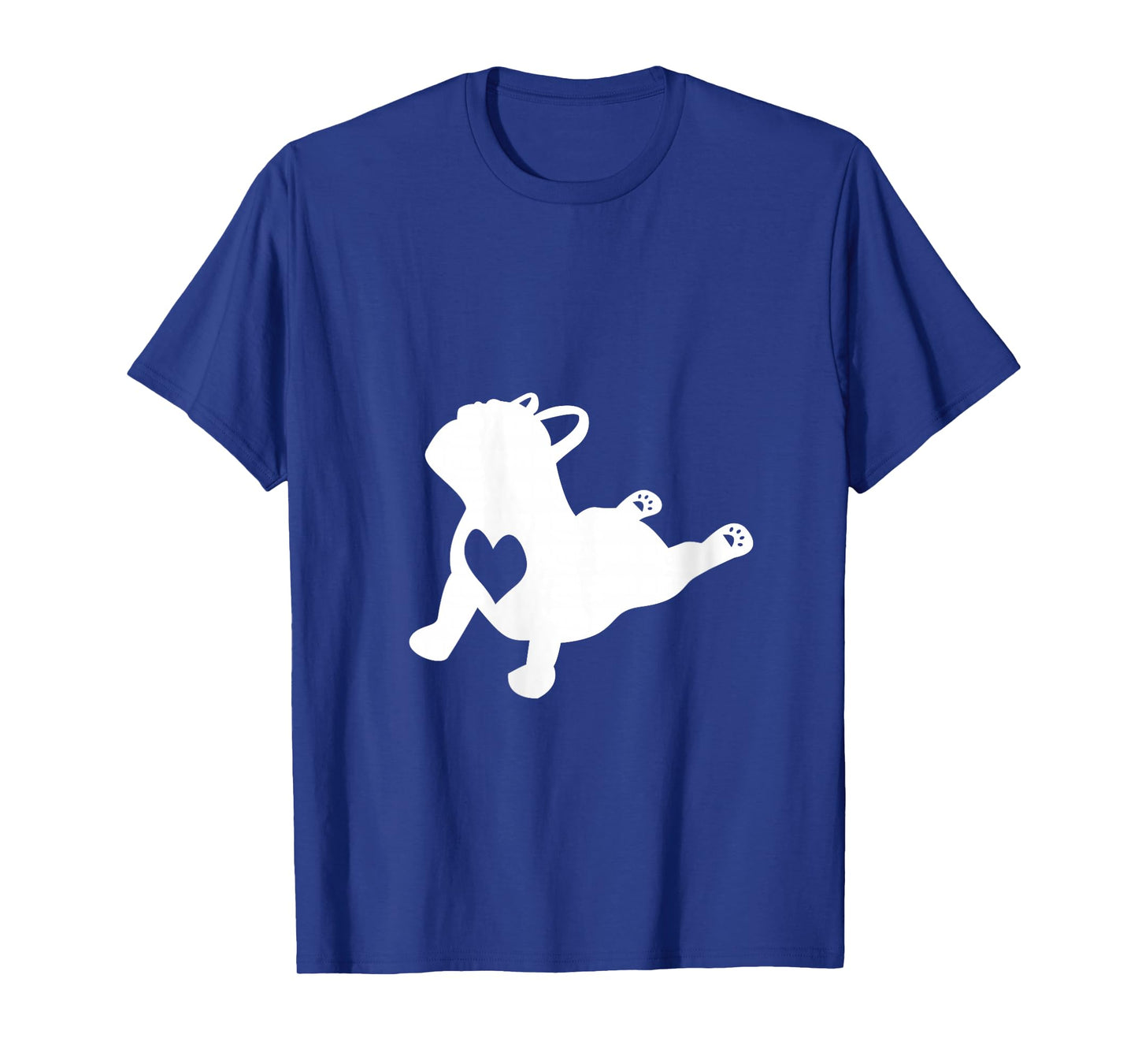 Womens French Bulldog Yoga Pose Love Heart Frenchie V-Neck T-Shirt