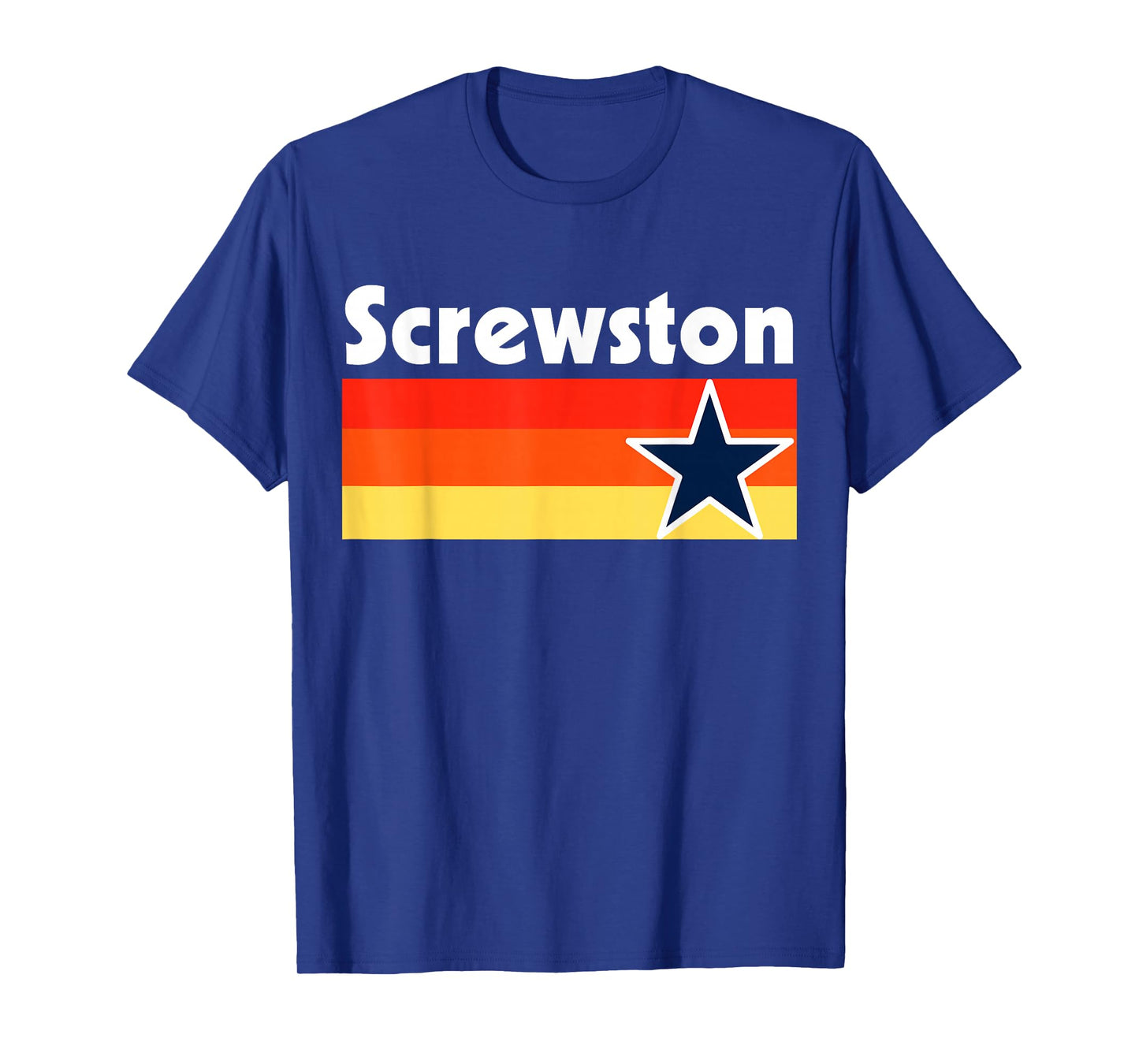 Screwston Texas H-town Houston Retro Blue T-Shirt