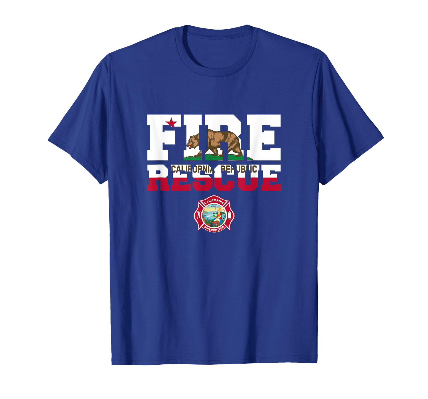 California Fire Rescue Firefighter Firemen Uniform Duty T-Shirt