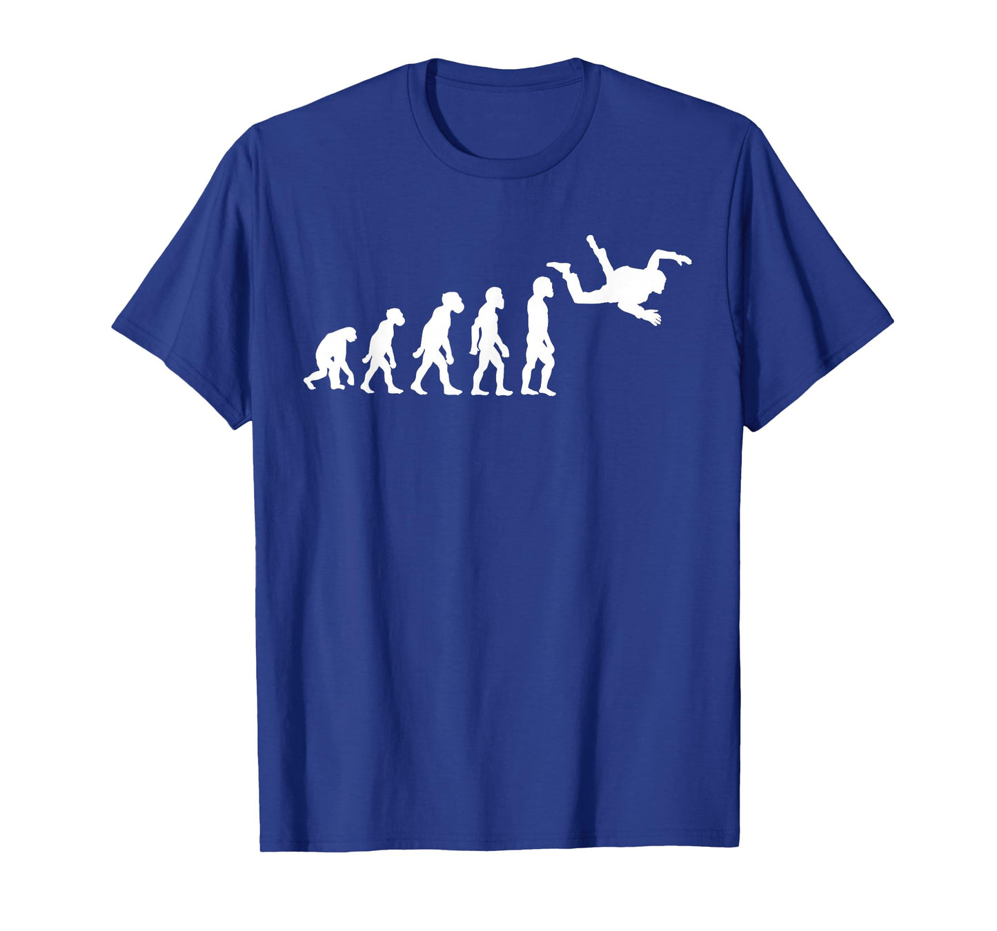 Funny Human Skydiving Evolution Freefall Skydiver Parachute T-Shirt