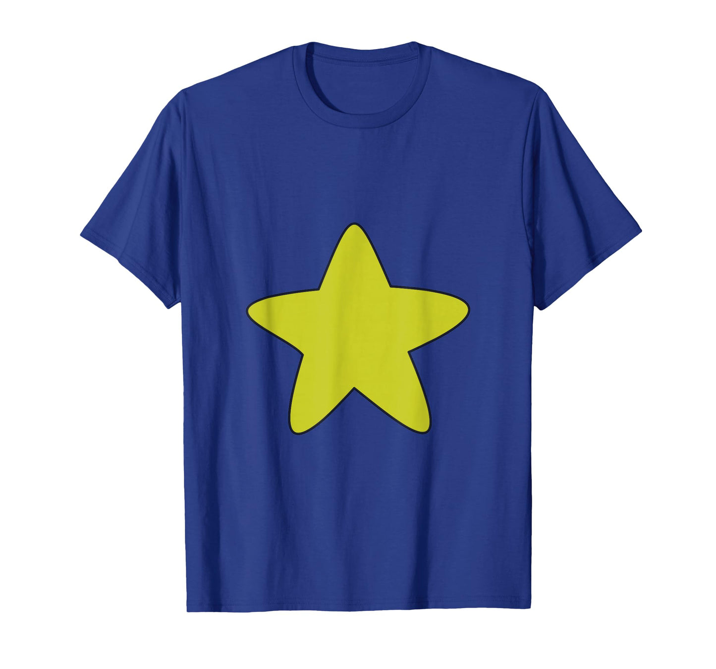 Bright Yellow Star Belly Shirt, Distressed Gold Star Stomach T-Shirt