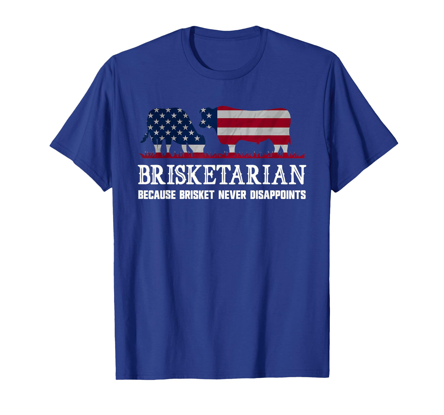 Funny Brisketarian Brisket Smoker BBQ American Flag T-Shirt