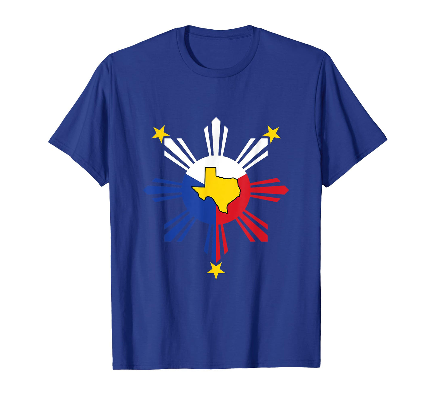 Texas Map in Philippines Sun Filipino Roots Texan T-Shirt