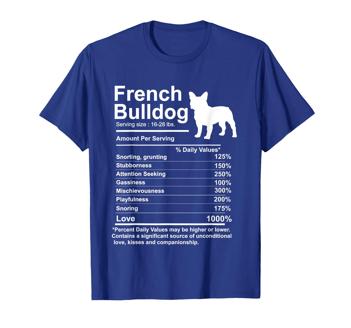 French Bulldog Facts nutrition Gift Frenchie mom Dog T-Shirt