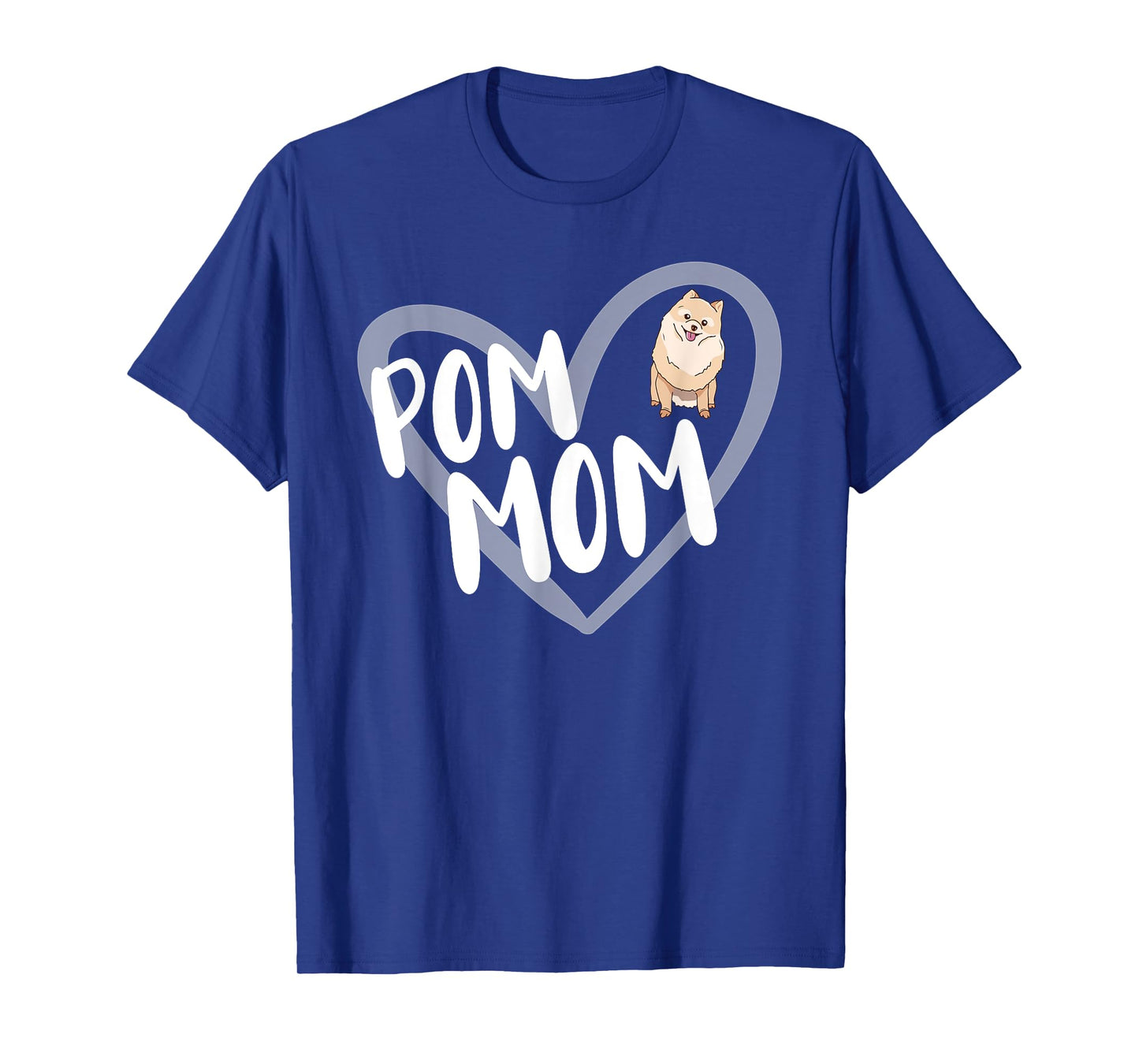 Pom Mom Heart Funny Pomeranian Owner Dog Lover T-Shirt