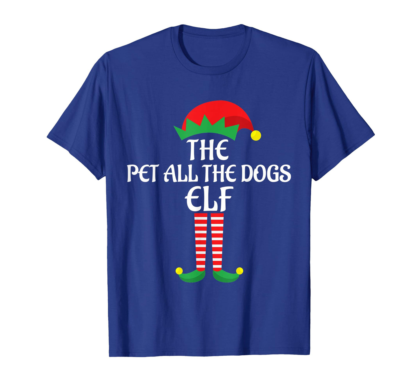 Pet All the Dogs Elf Christmas Theme Family Group Matching T-Shirt