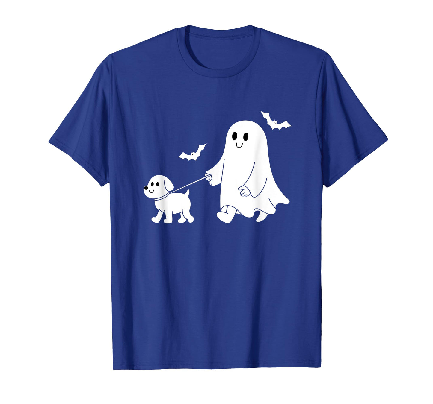 Funny Halloween Ghost Walking Dog Cute Ghost and Dog Lover T-Shirt