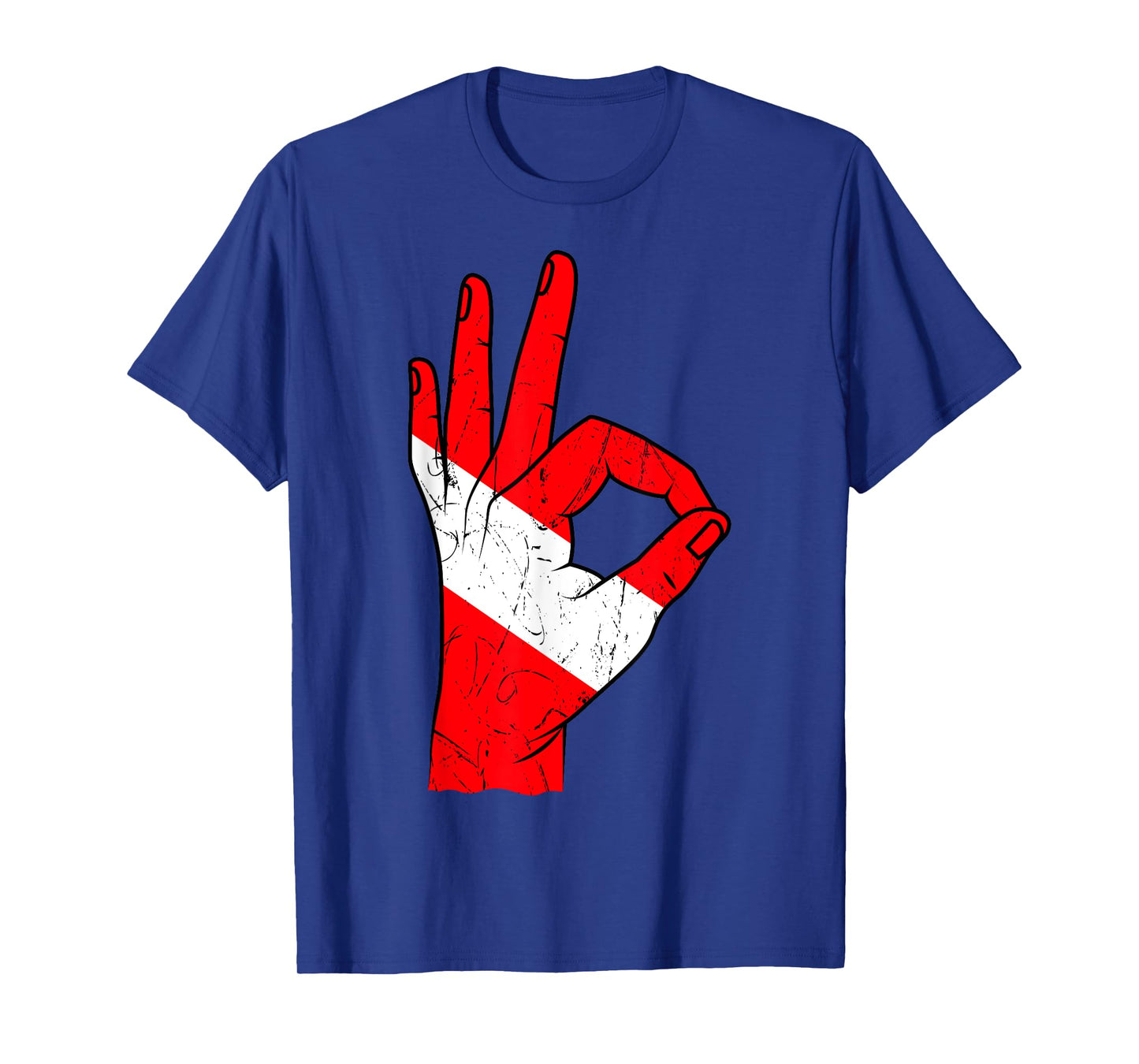 Hand Sign OK Scuba Diving Diver Down Flag Underwater Dive T-Shirt