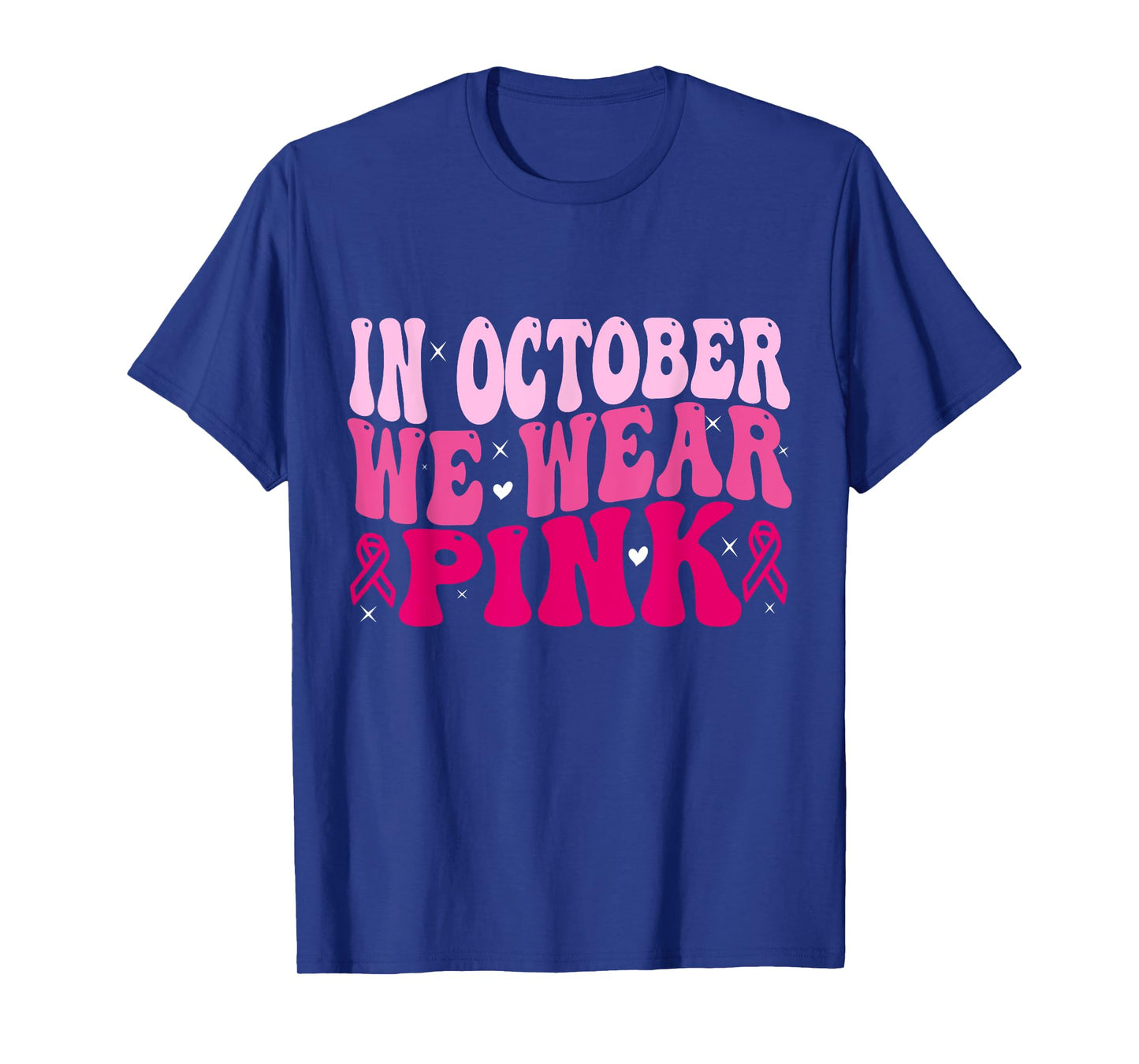 In October We Wear Pink Halloween Breast Cancer Awareness T-Shirt