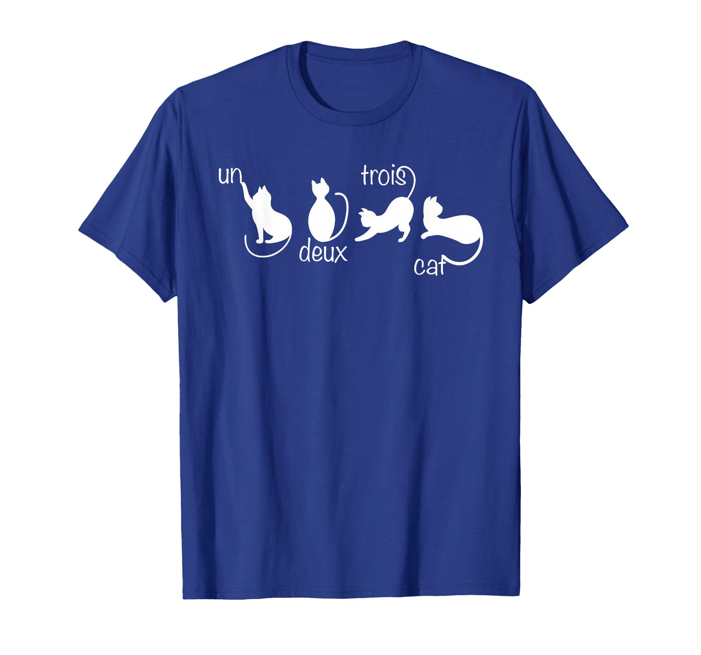 Cute Un Deux Trois Cat French Français Teacher Funny Gift T-Shirt