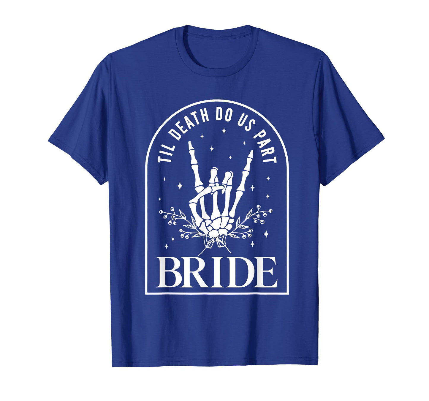 Bride Groom Skeleton Rock Hand Couples Wedding Halloween T-Shirt