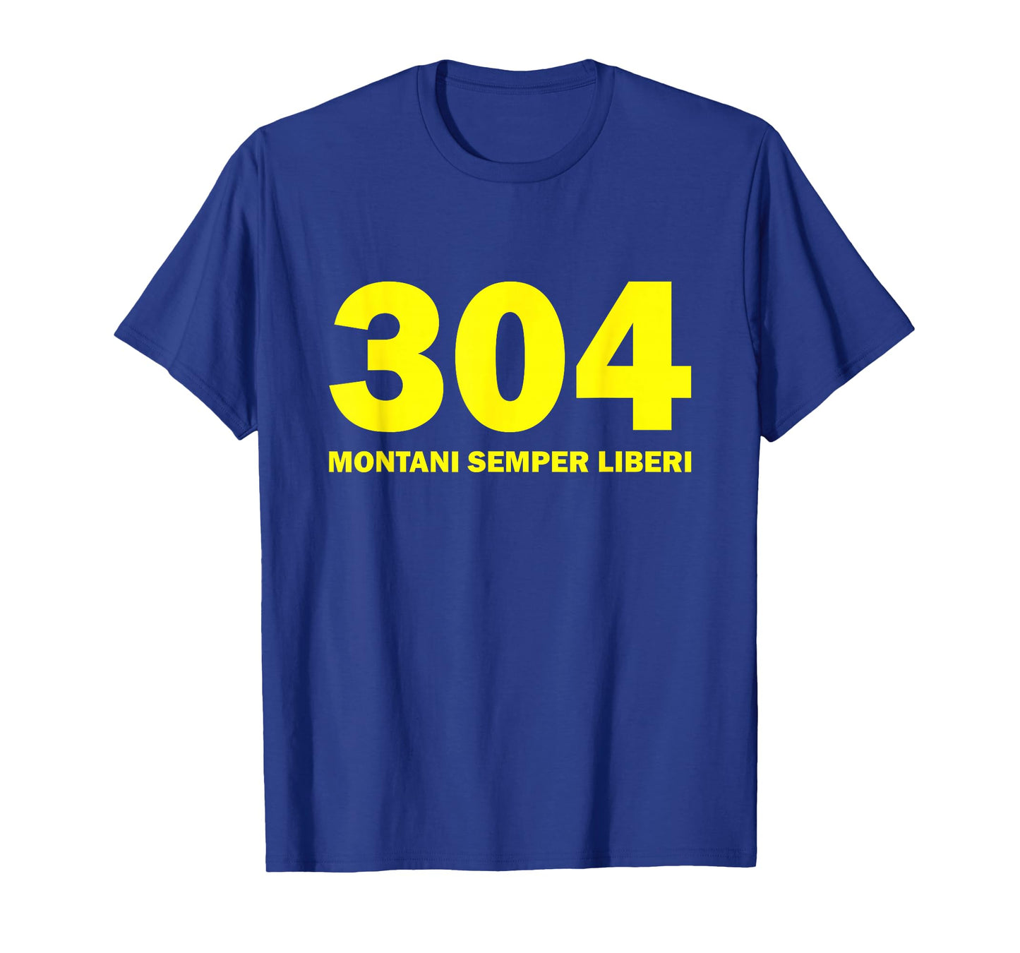 304 Montani Semper Liberi West Virginia T-shirt Blue Gold T-Shirt