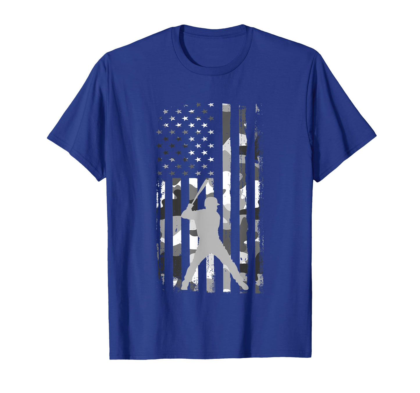 Baseball Player American Flag Camo Patriotic USA Sport Lover T-Shirt