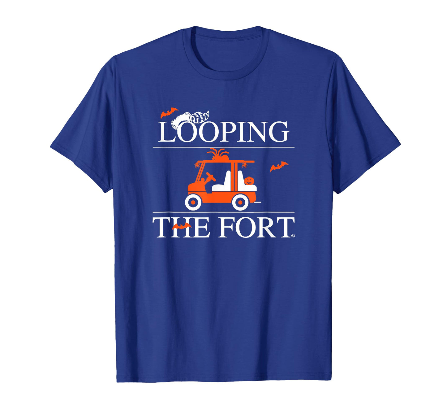 Looping Golf Cart Parade Halloween Decor Bat T-Shirt