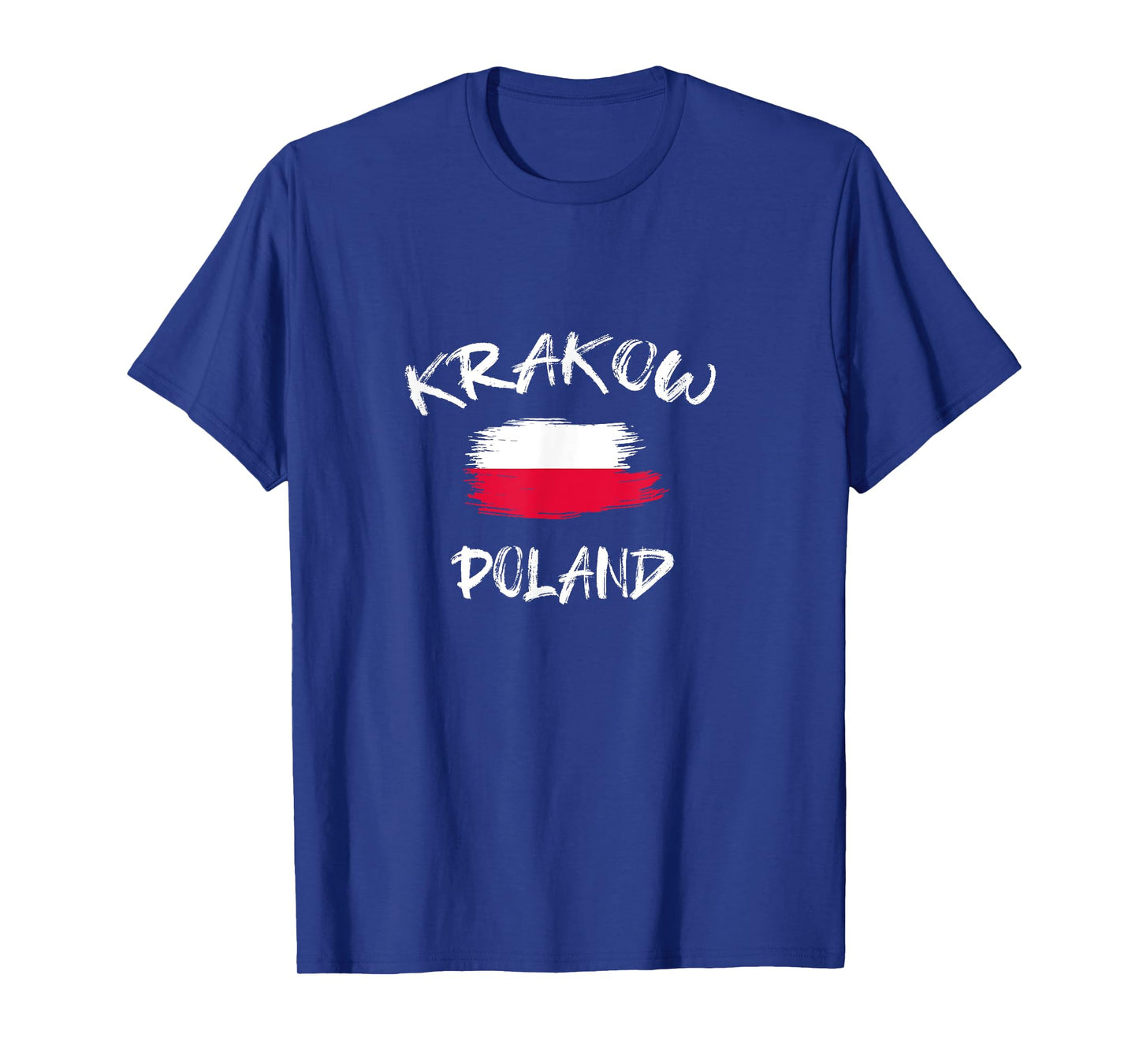 Krakow Poland Souvenir Polish Country Flag Brushed T-Shirt