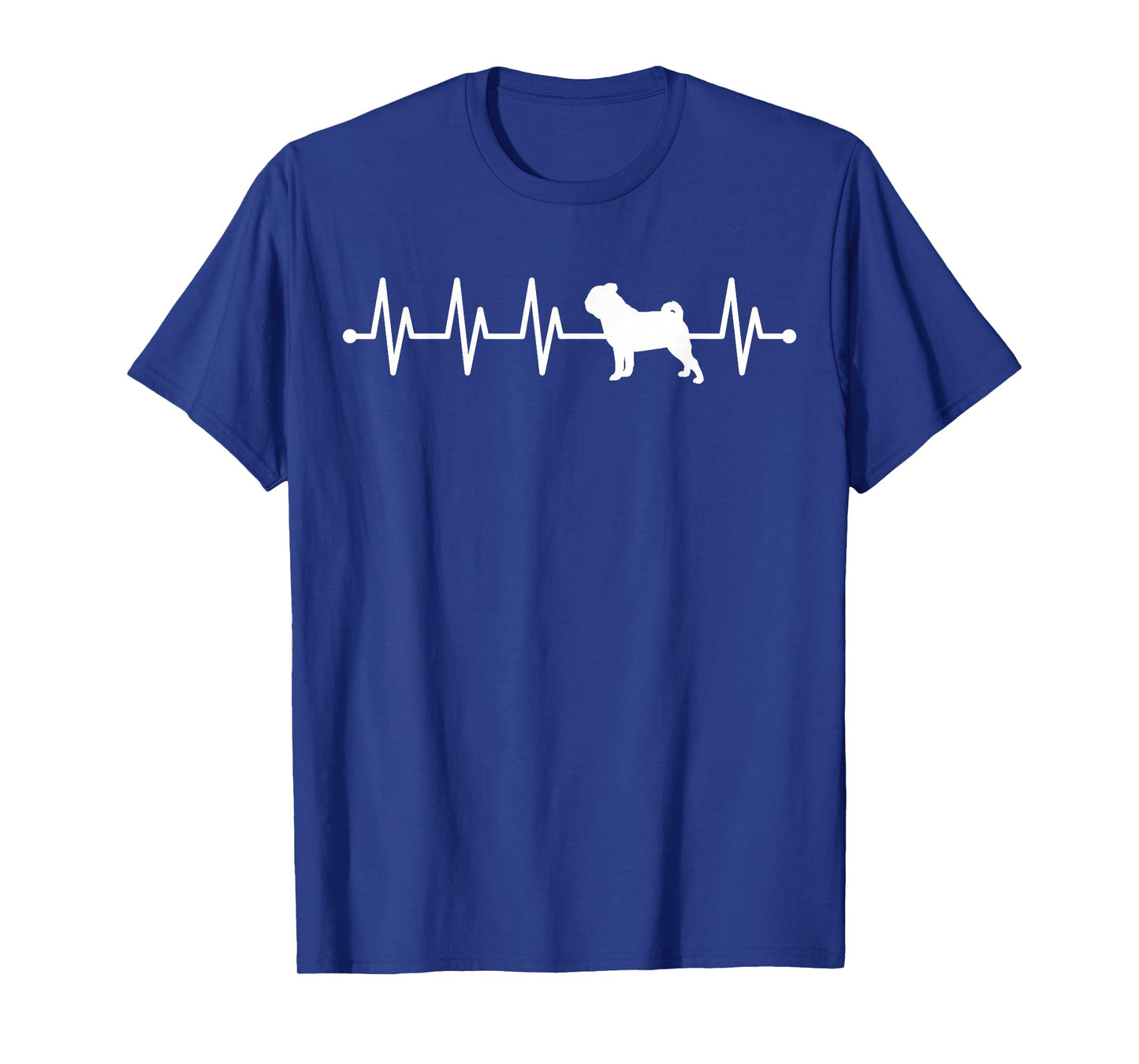 Pug Heartbeat ECG Pulse Carlin Carlino For Dog Owner T-Shirt, Small
