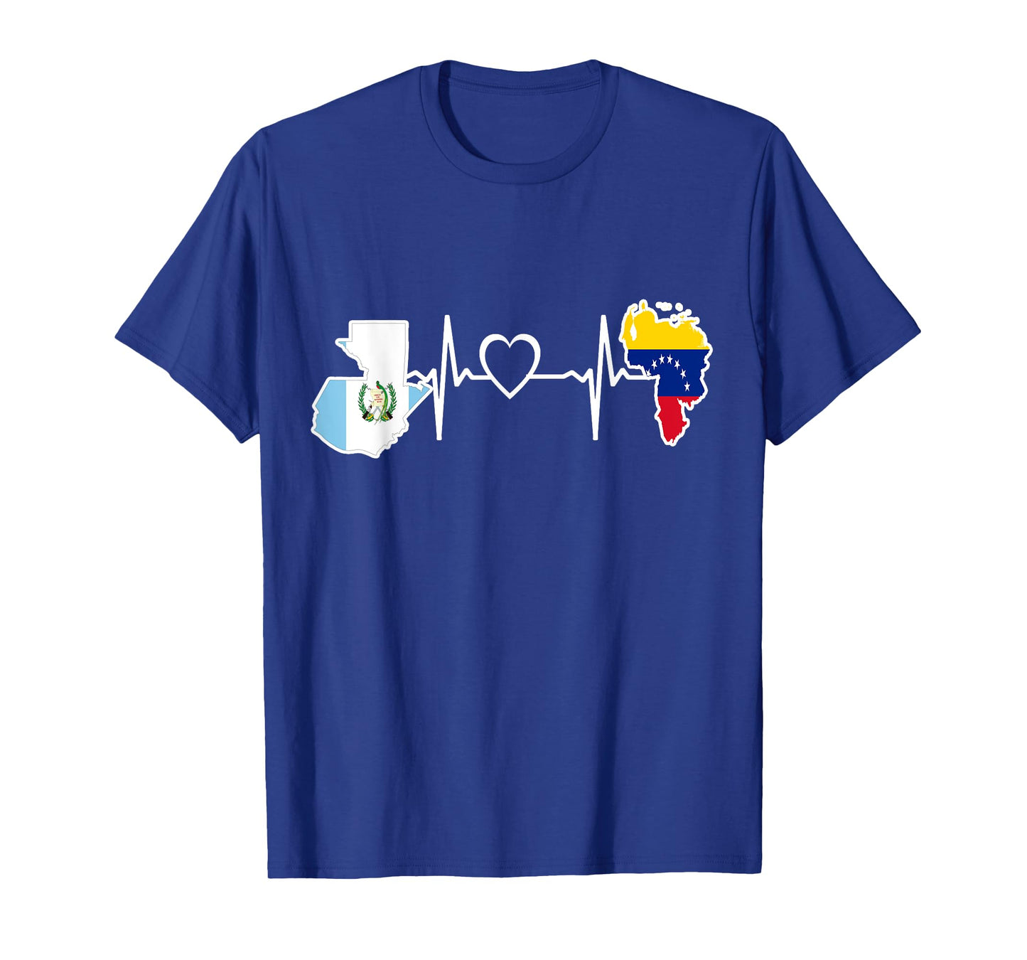 Guatemala Venezuela Flag Guatemalan Venezuelan Heartbeat T-Shirt