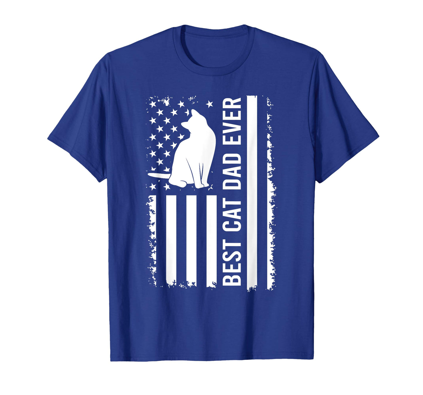 Men's Cat Dad US Flag Kitty Daddy Dad Christmas Fathers Day T-Shirt