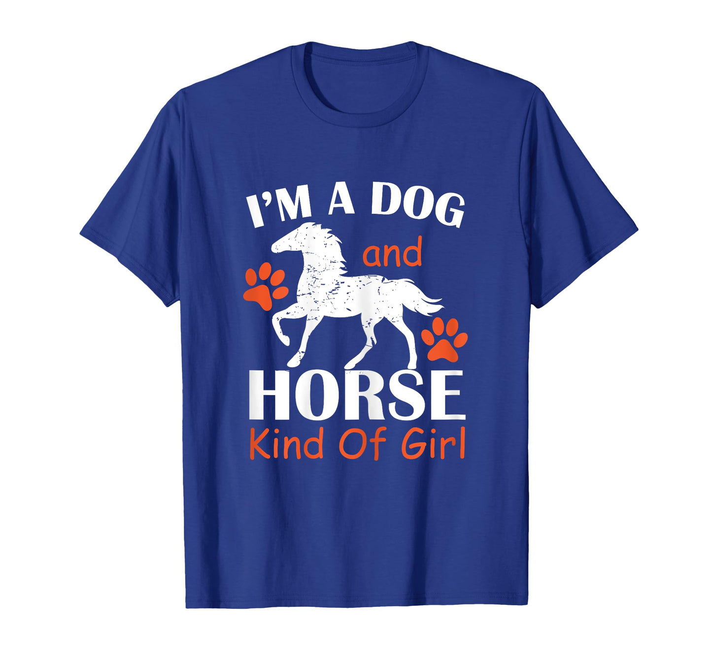 I'm A Dog And Horse Kind Of Girl Paw Print Horseshoe Gift T-Shirt