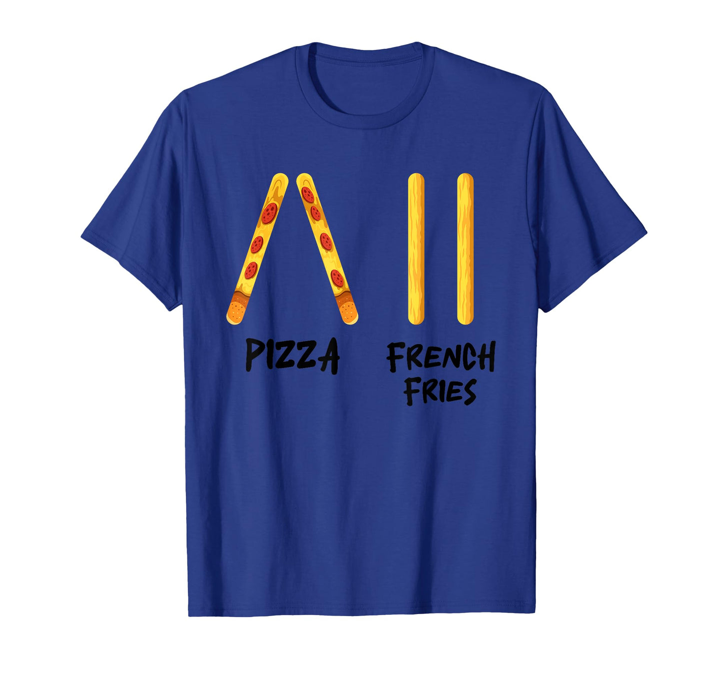 Funny Pizza French Fries Ski Instructor Skiing Snack Lovers T-Shirt