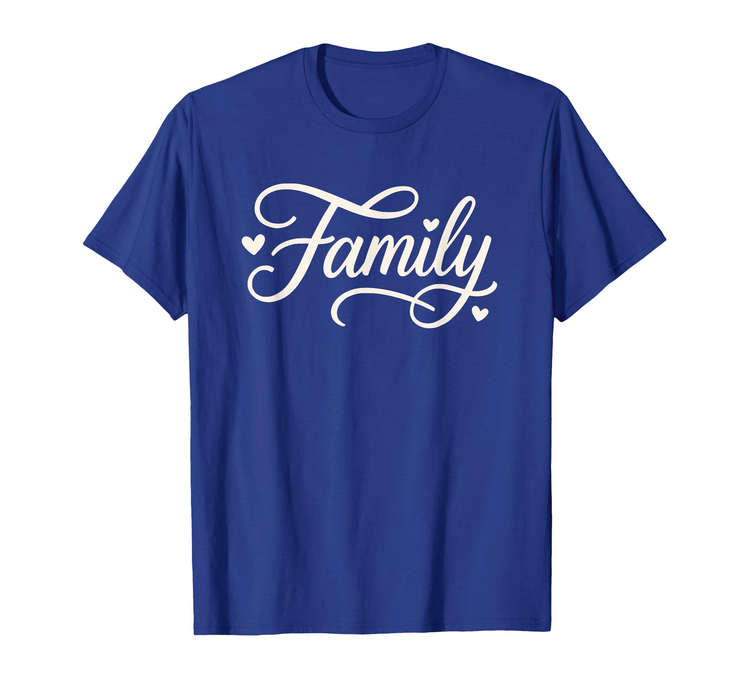 Family Love Heart Cute Script Calligraphy T-Shirt