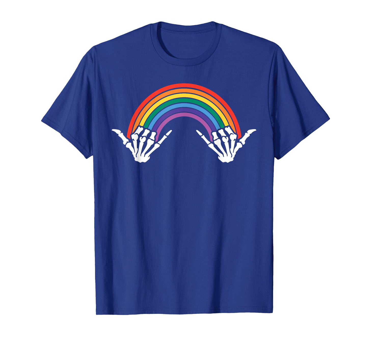 Gothic Rainbow Pride Skeleton Hands Art Colorful Bones LGBTQ T-Shirt