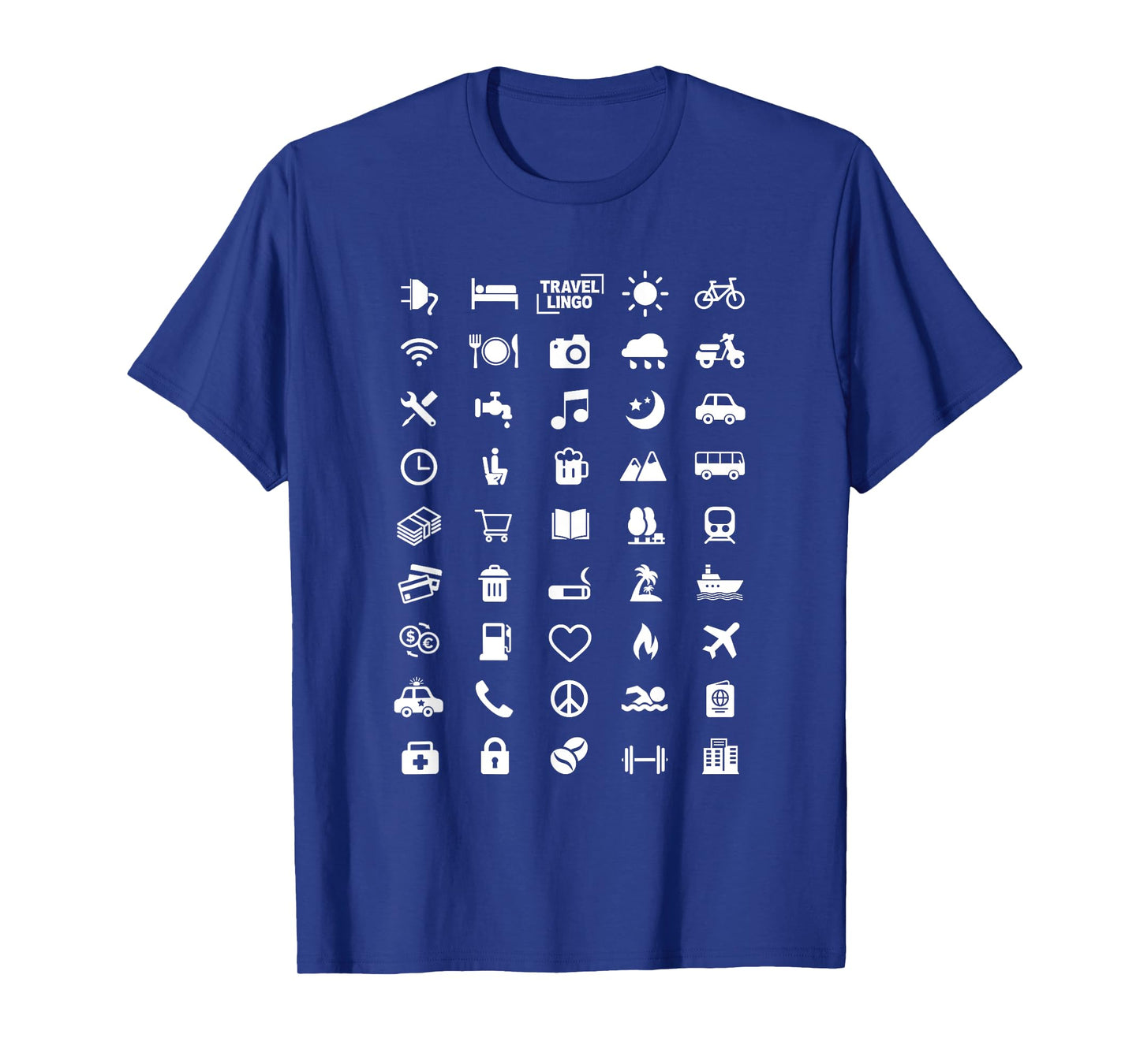 Travel Icon Language - Speak with Icons! Funny Backpacker T-Shirt