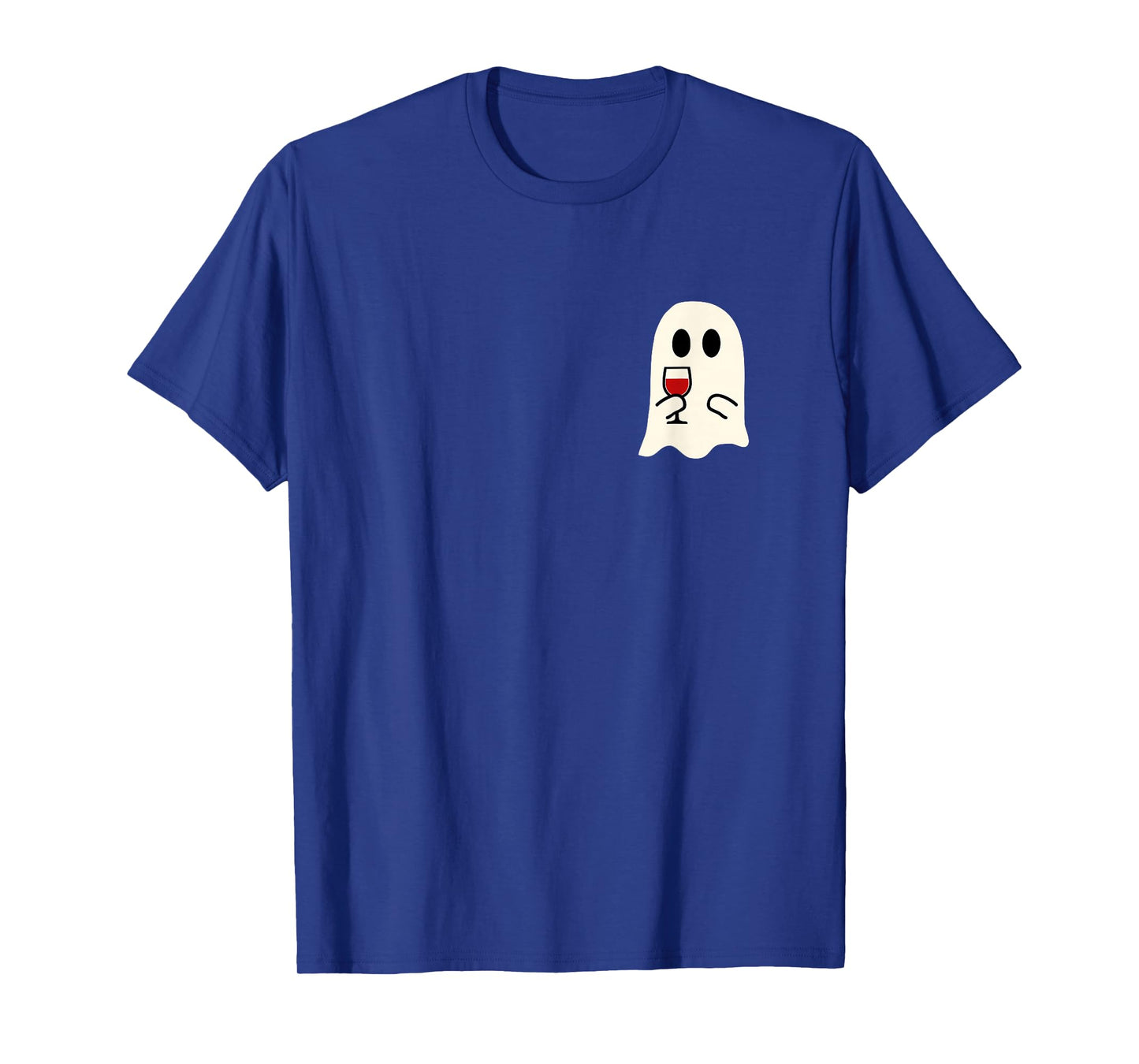 Cute Little Ghost Red Wine Glass Halloween T-Shirt
