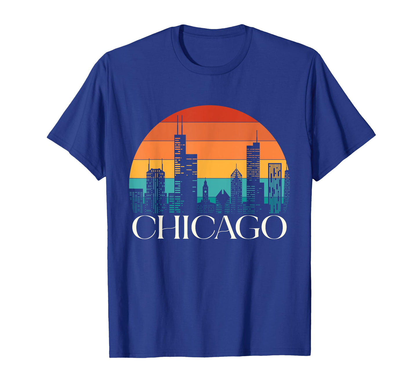 Chicago City Illinois Gift Skyline Vintage Jersey Flag Gift T-Shirt