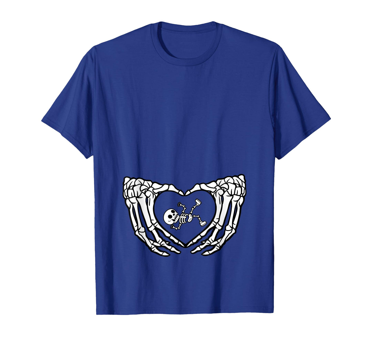 Happy Halloween Pregnant Baby Skeleton Spooky Season New Mom T-Shirt