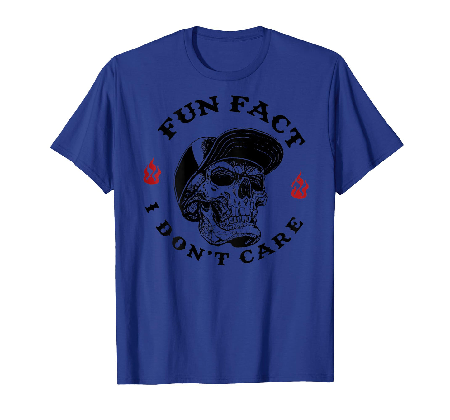 Funny Fun Fact I Don't Care Skeleton (On Back) T-Shirt