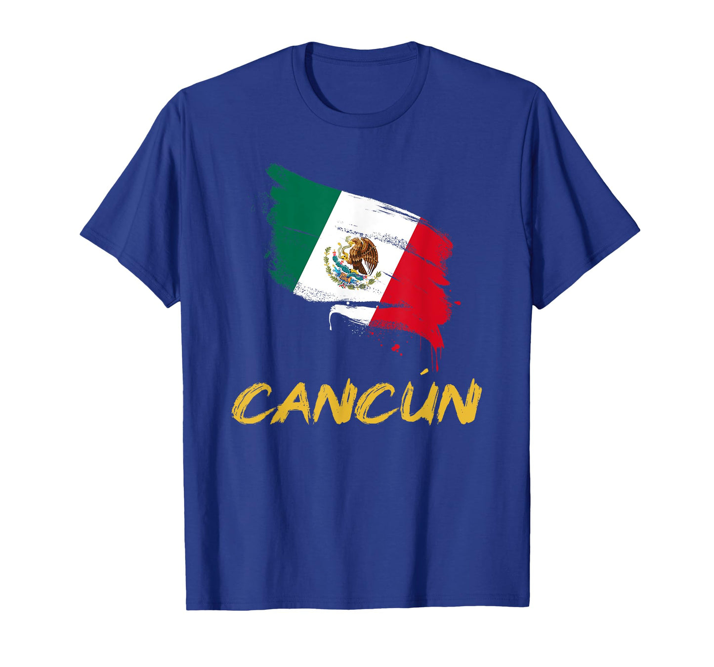 Cancun Mexico MX Mexican Heritage Flag Paint Stroke T-Shirt