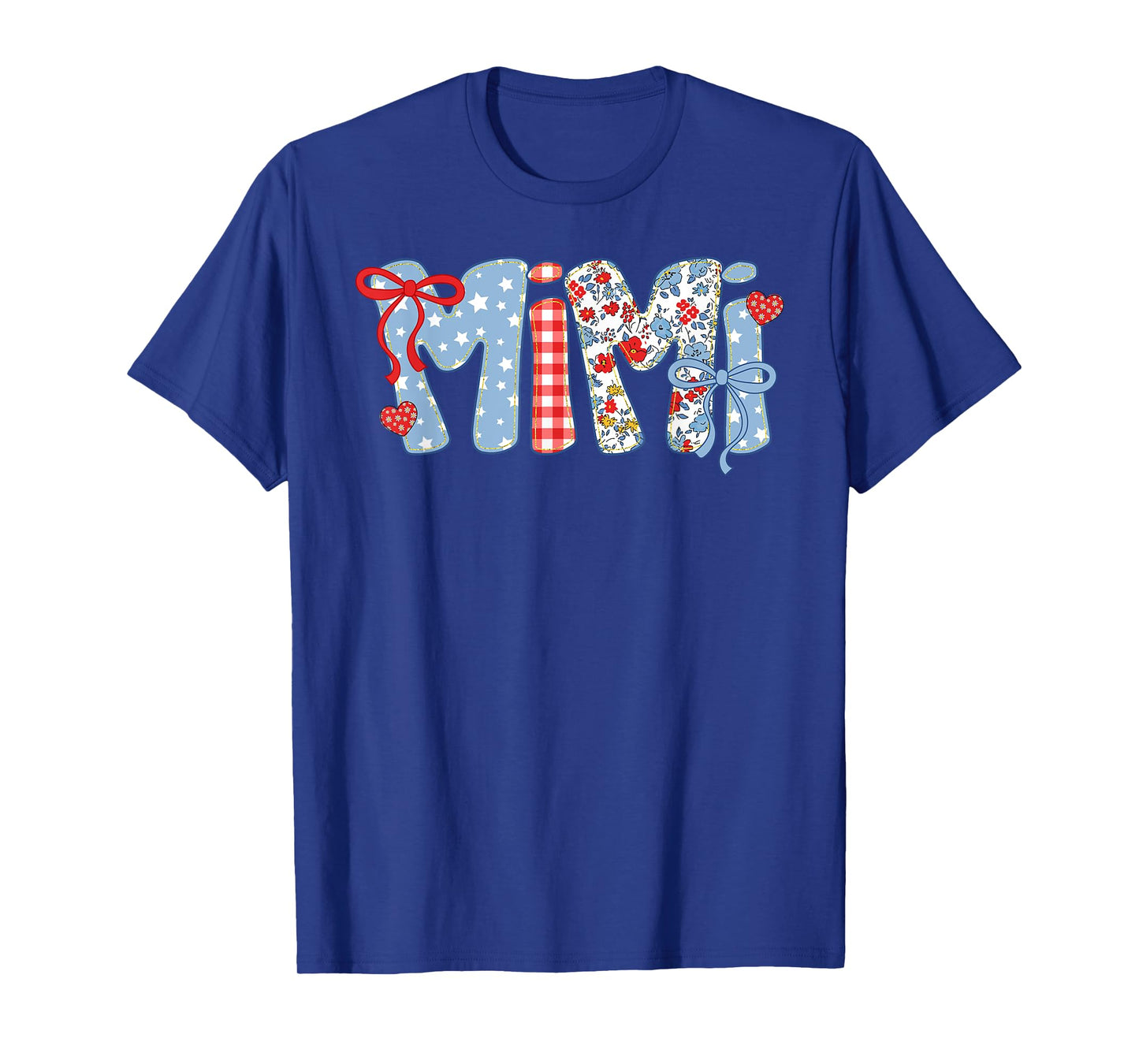 Cute American Mimi 4th of July Coquette Bow Red White & Blue T-Shirt