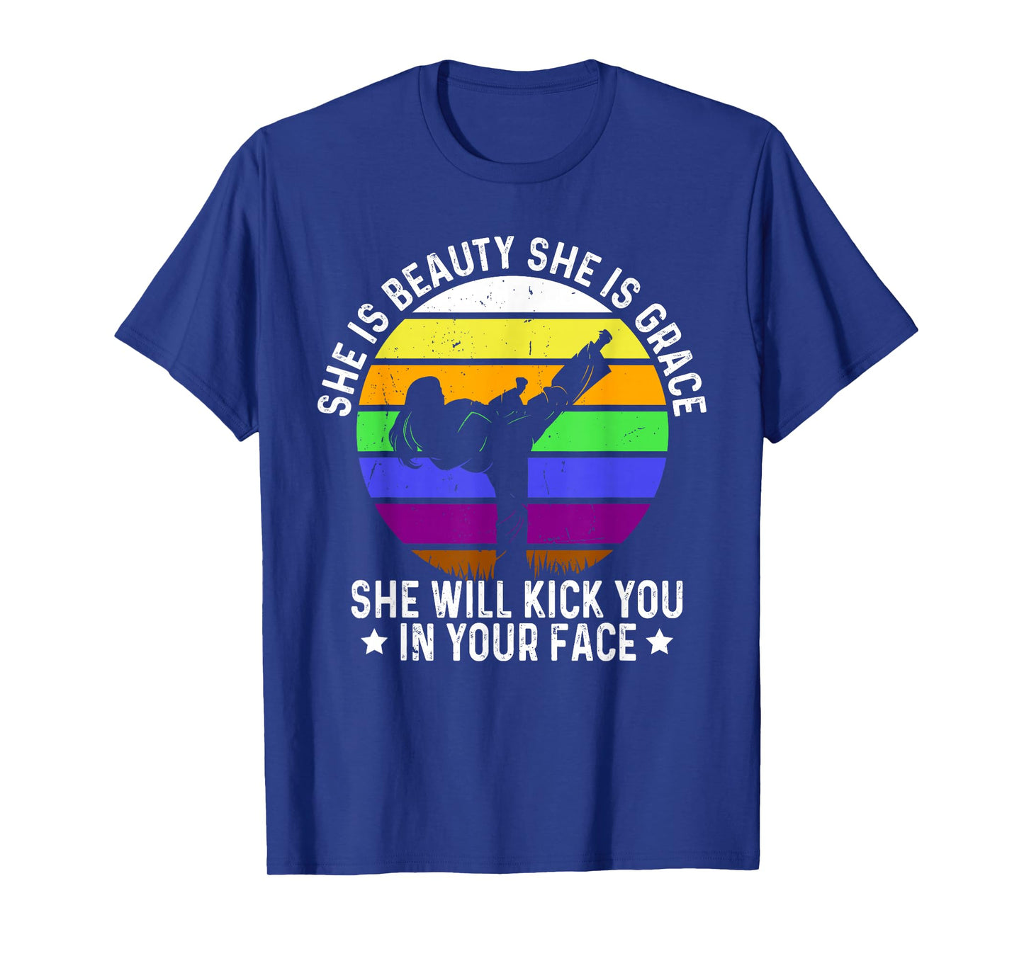 She is Beauty She is Grace She Will Kick You Karate Girl T-Shirt