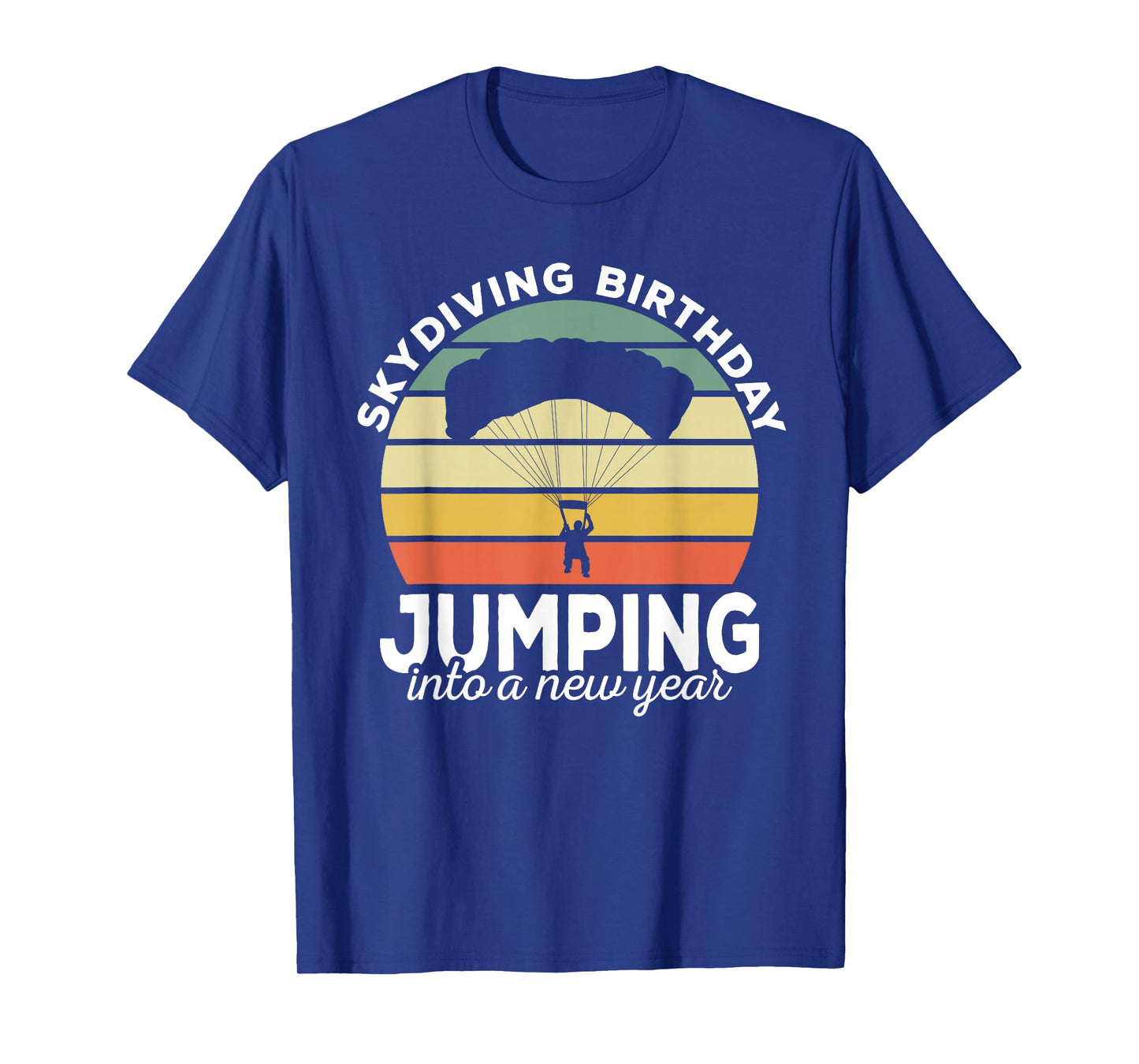 Funny Skydiver Retro Designs Skydiving Birthday Parachuting Vintage Black Unisex-Adults T-Shirt