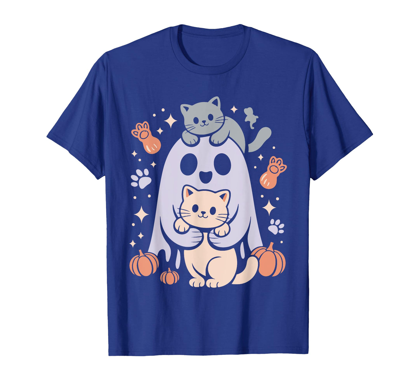 Spooky Cat Mom Ghost Design For Halloween Cat Owners T-Shirt