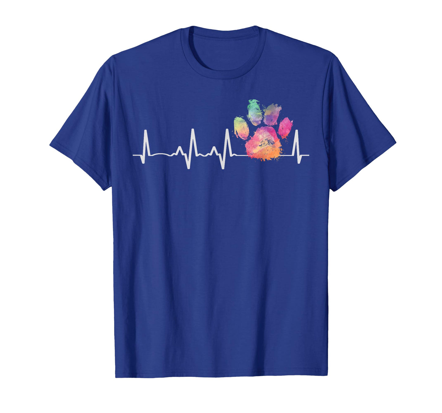 Cute Veterinarian Gift Rainbow Paw Print Heartbeat Vet Tech T-Shirt