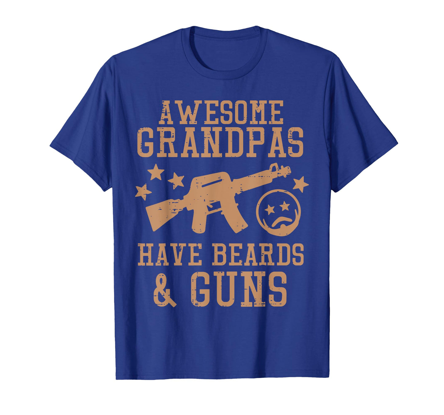 Awesome Grandpas Have Beards Guns Funny Fathers Day Pawpaw T-Shirt