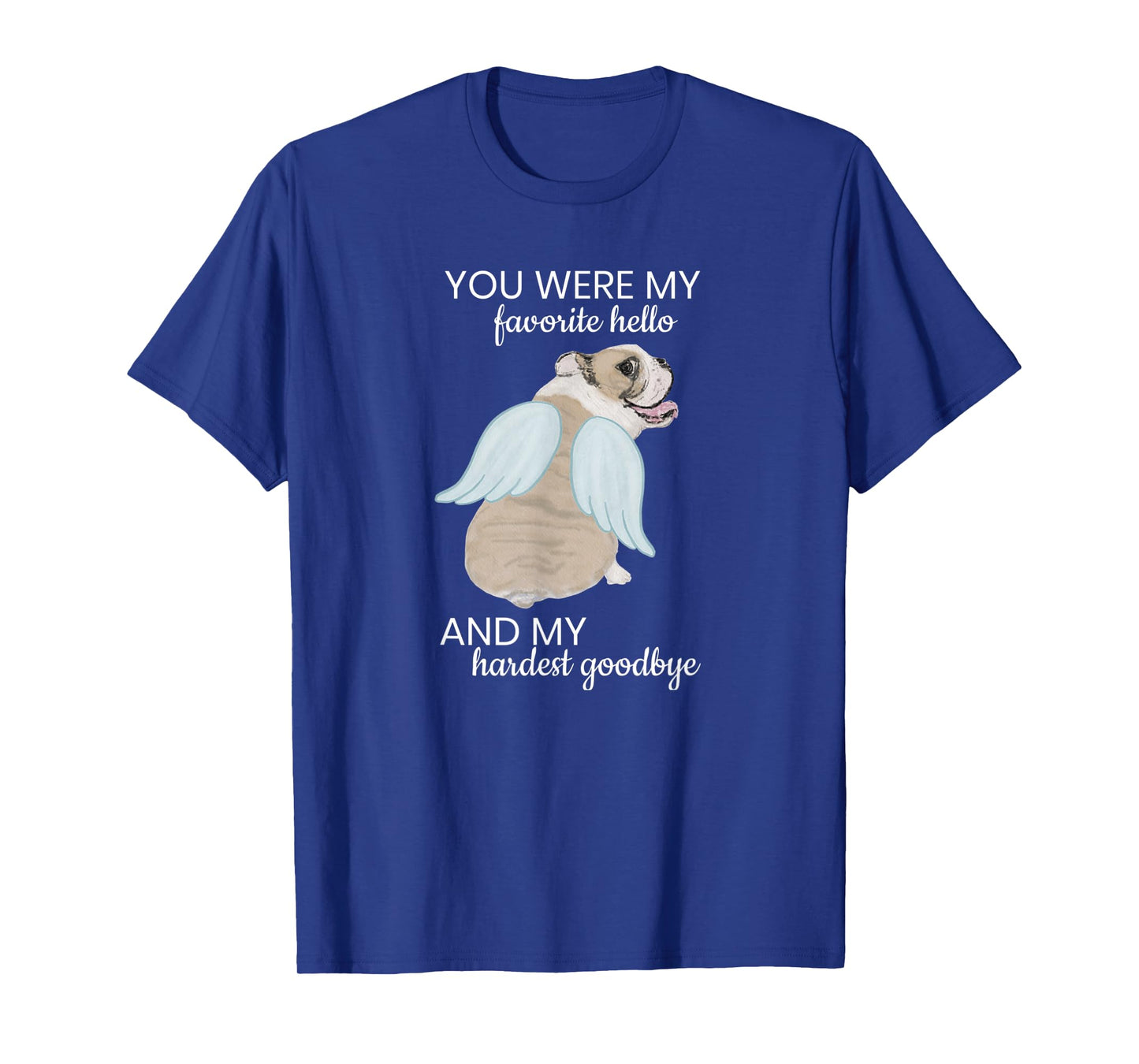 Angel Wing Dog English Bulldog Memorial Rainbow Bridge Pet T-Shirt for Men Women Kids