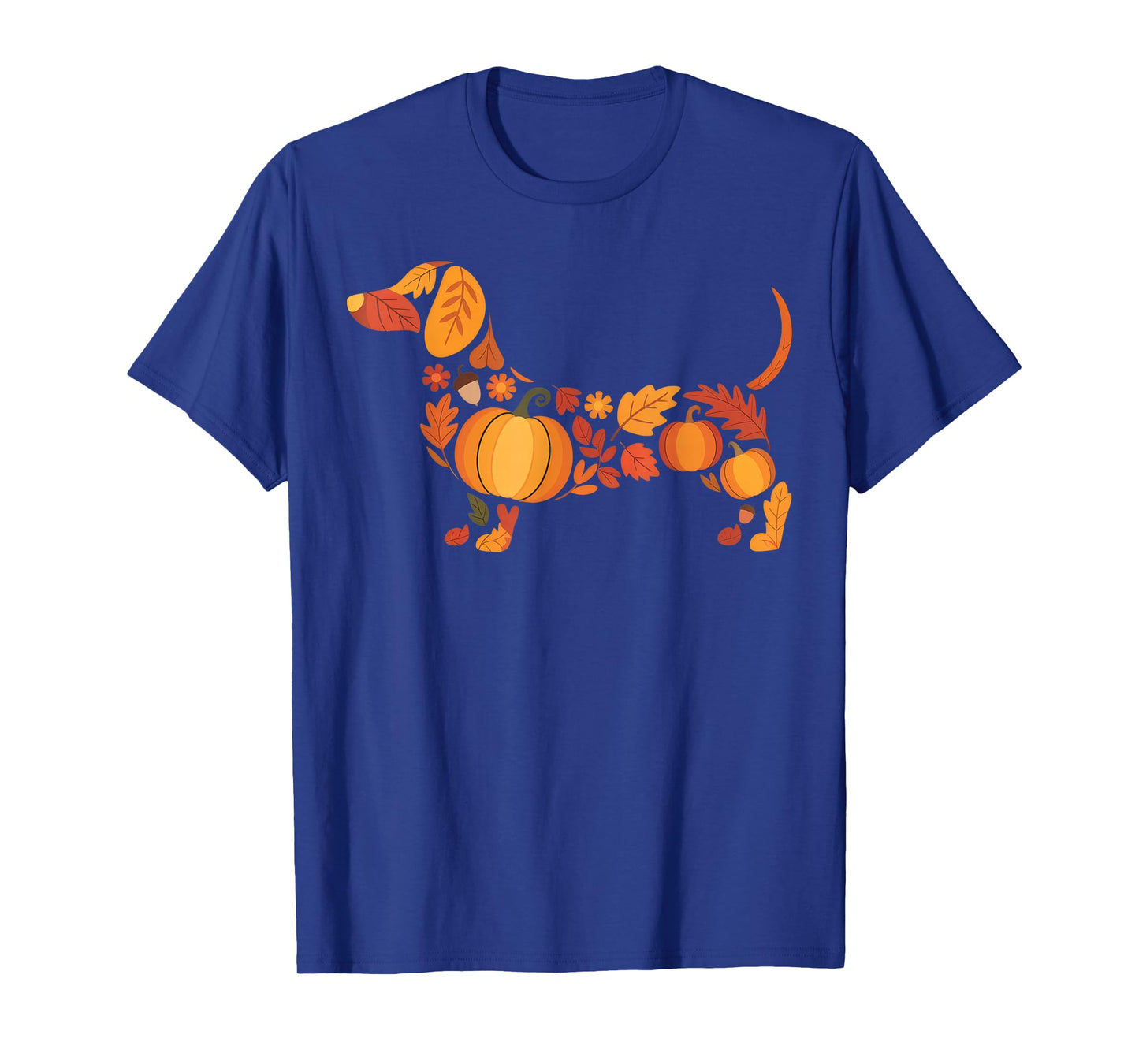 Fall Dachshund Pumpkin Autumn Leaves Cute Dog Lovers T-Shirt