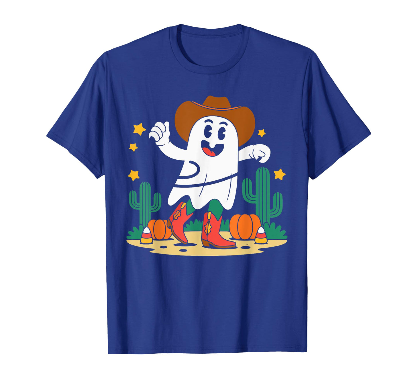 Cute Cowboy Western Ghost for Fall Spooky Halloween Boys T-Shirt