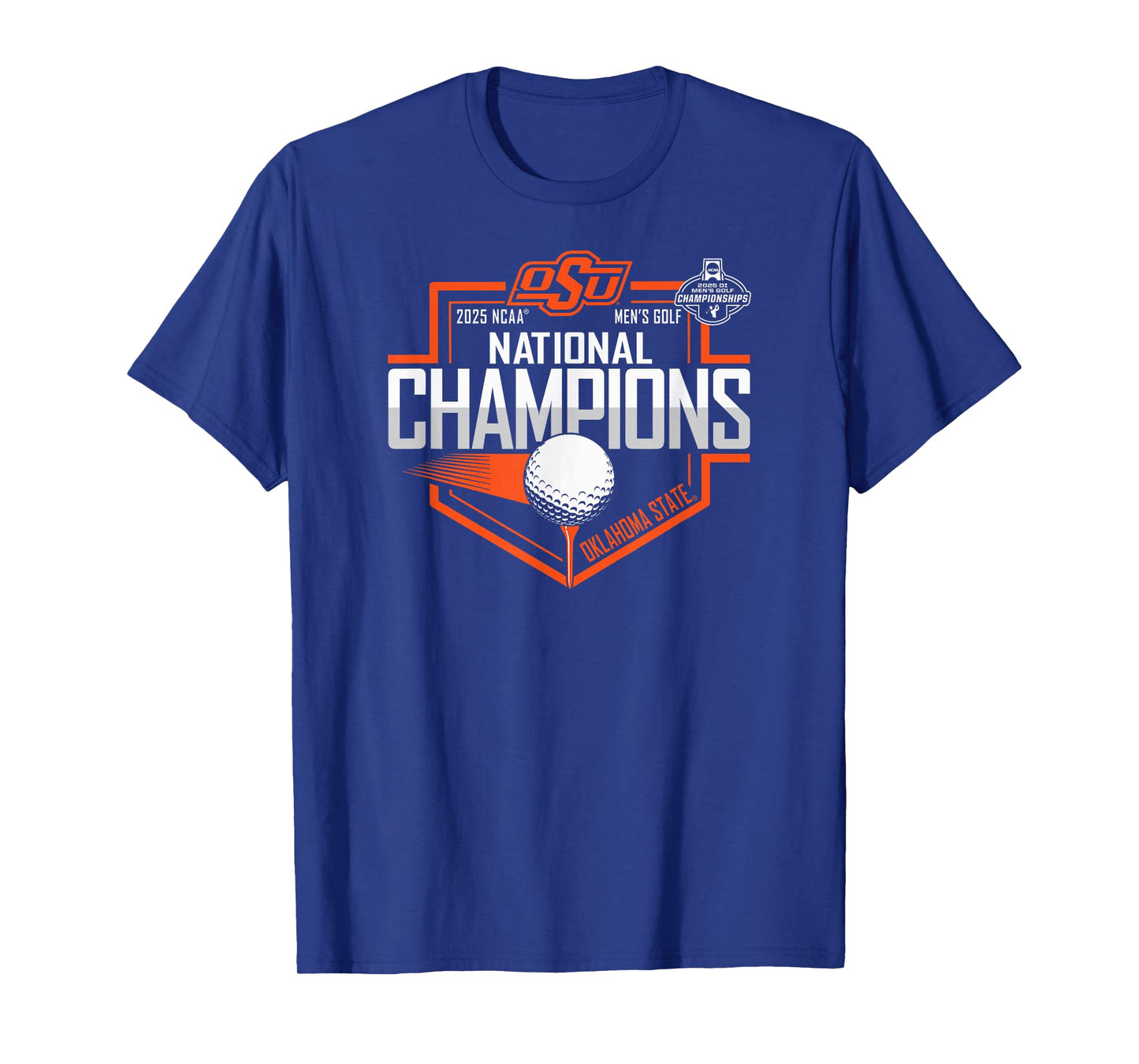 Oklahoma State Cowboys Men's Golf National Champs 2025 Black T-Shirt