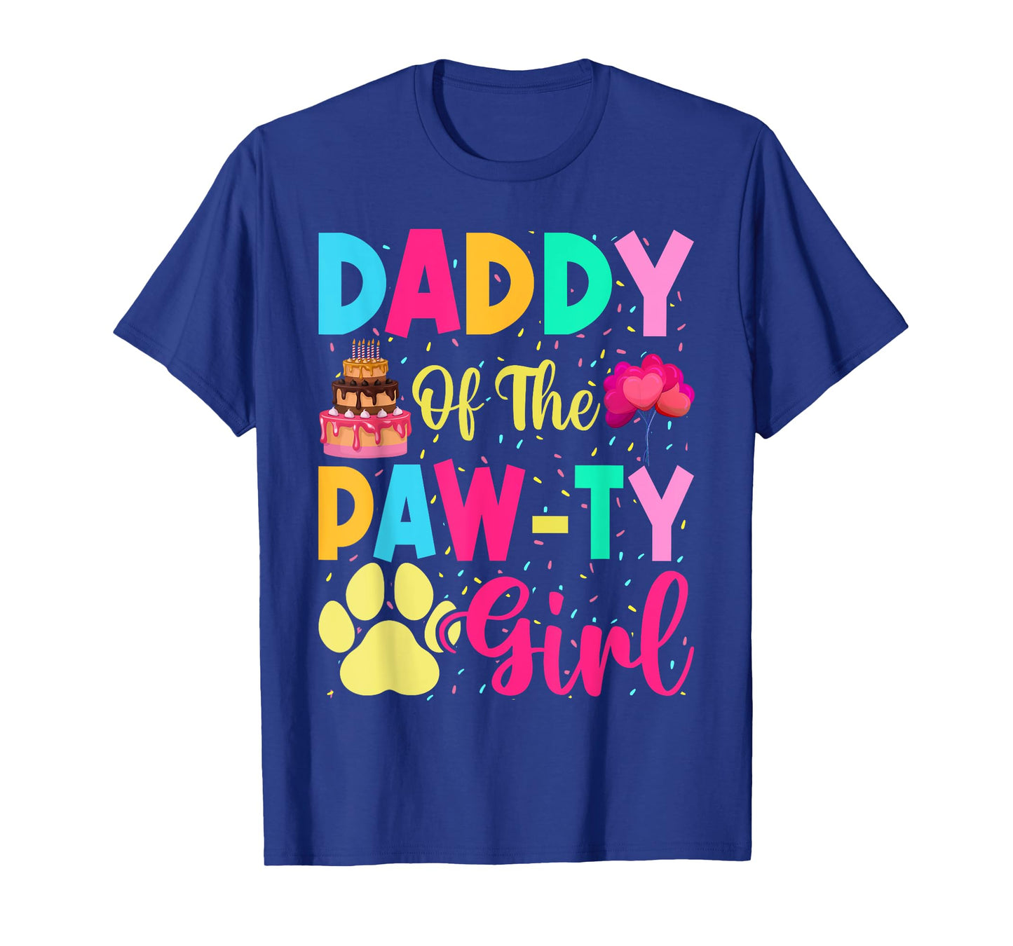 Daddy Of The Birthday Girl Dog Paw Family Matching Party T-Shirt